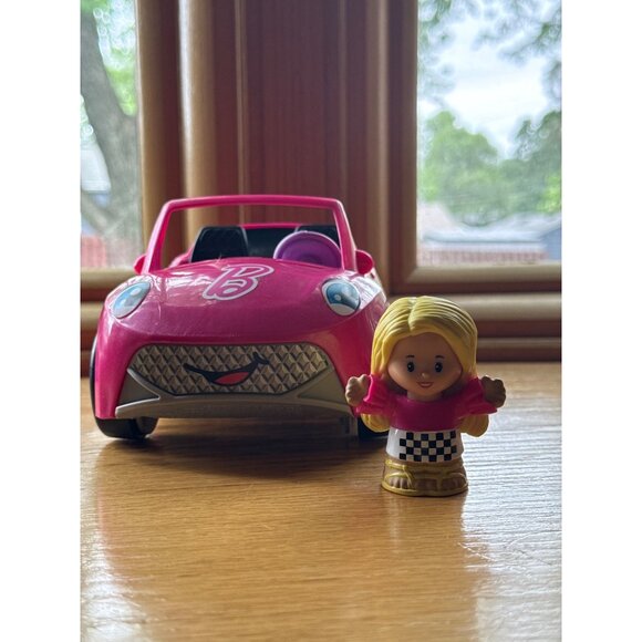 Fisher Price Little People Barbie Convertible With Figure Pink Car Toy With Smil - Picture 1 of 8